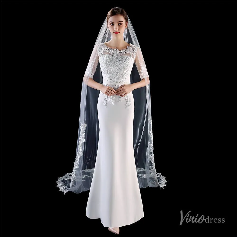 1 Tier Lace Cathedral Veil Viniodress TS1916