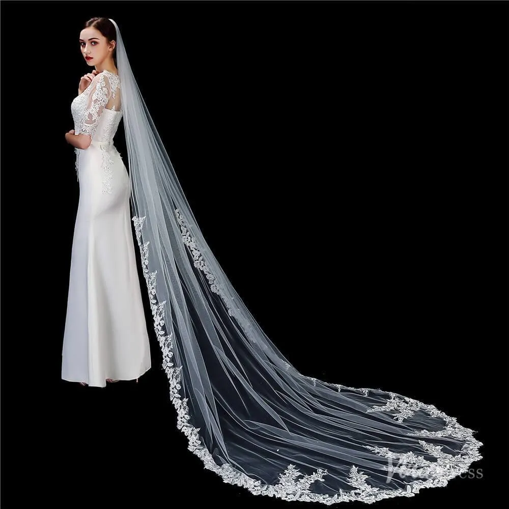 1 Tier Lace Cathedral Veil Viniodress TS1916