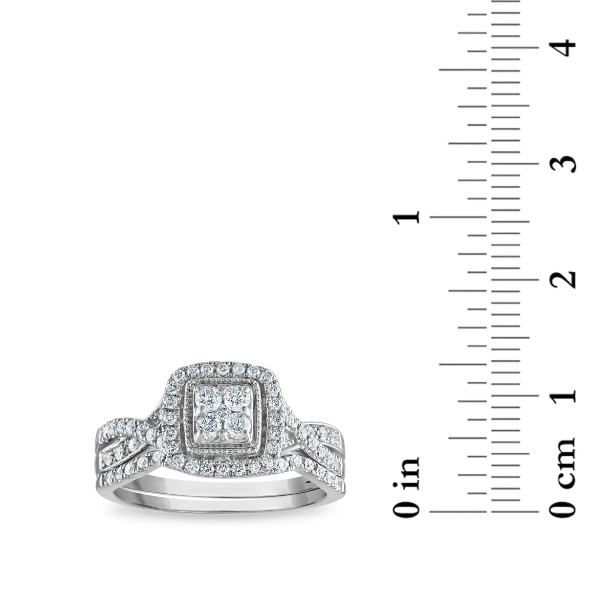 1/2 CTW Diamond Halo Bridal Set in 10KT White Gold