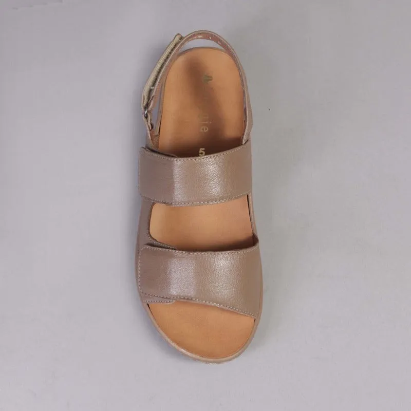 2-Strap Sandal with Removable Footbed in Stone - 12533