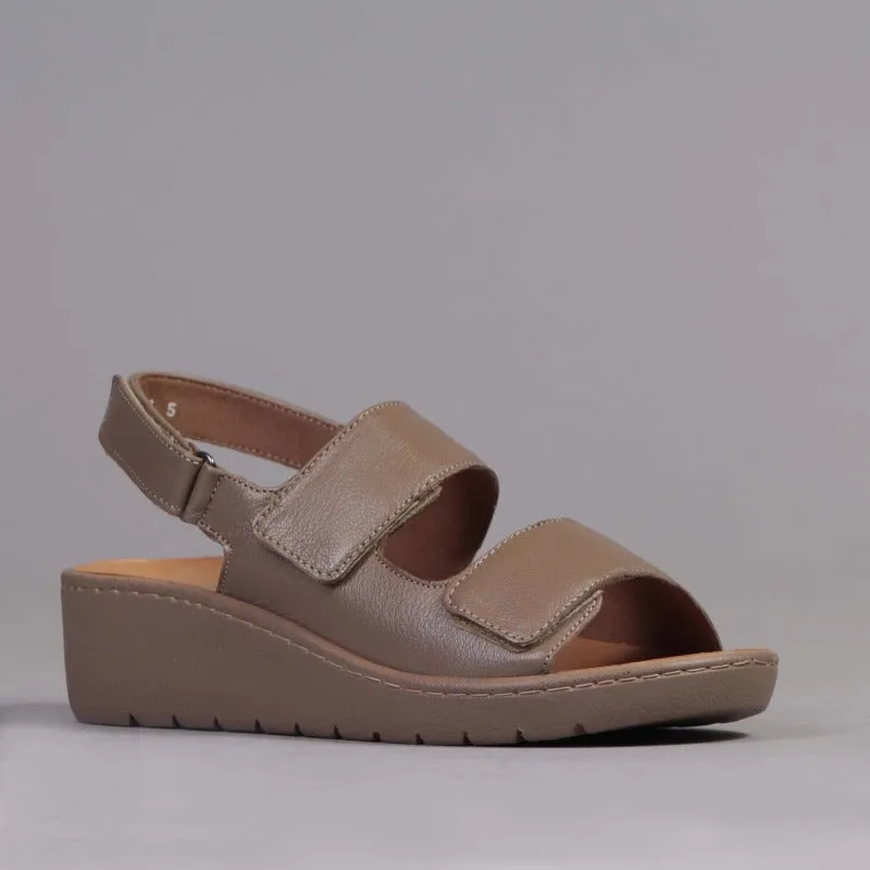 2-Strap Sandal with Removable Footbed in Stone - 12533