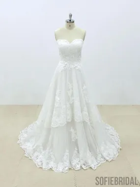 Affordable Sweetheart Lace A-line Unique Wedding Dresses Online, WD392