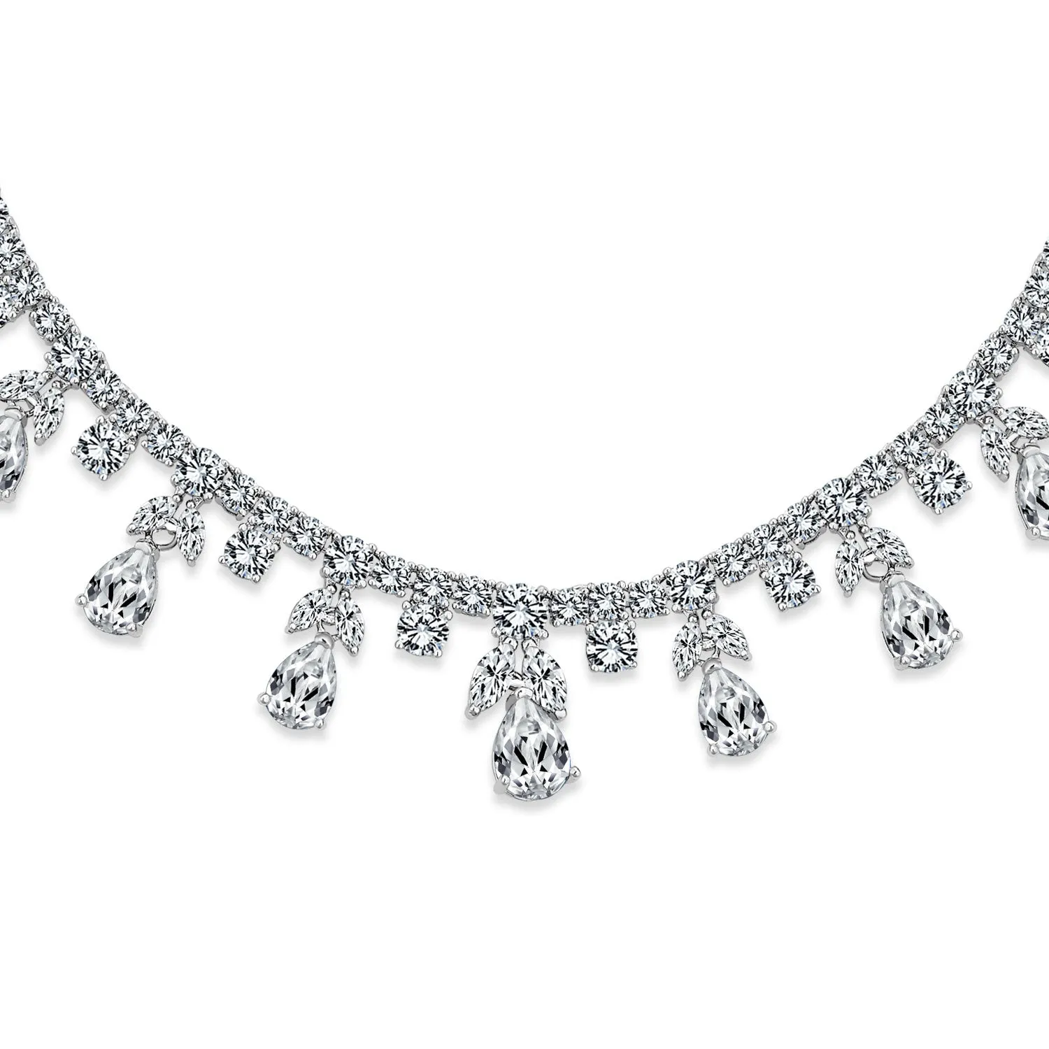 Art Deco Vintage Style Bridal Jewelry Set Statement Necklace & Earrings AAA CZ