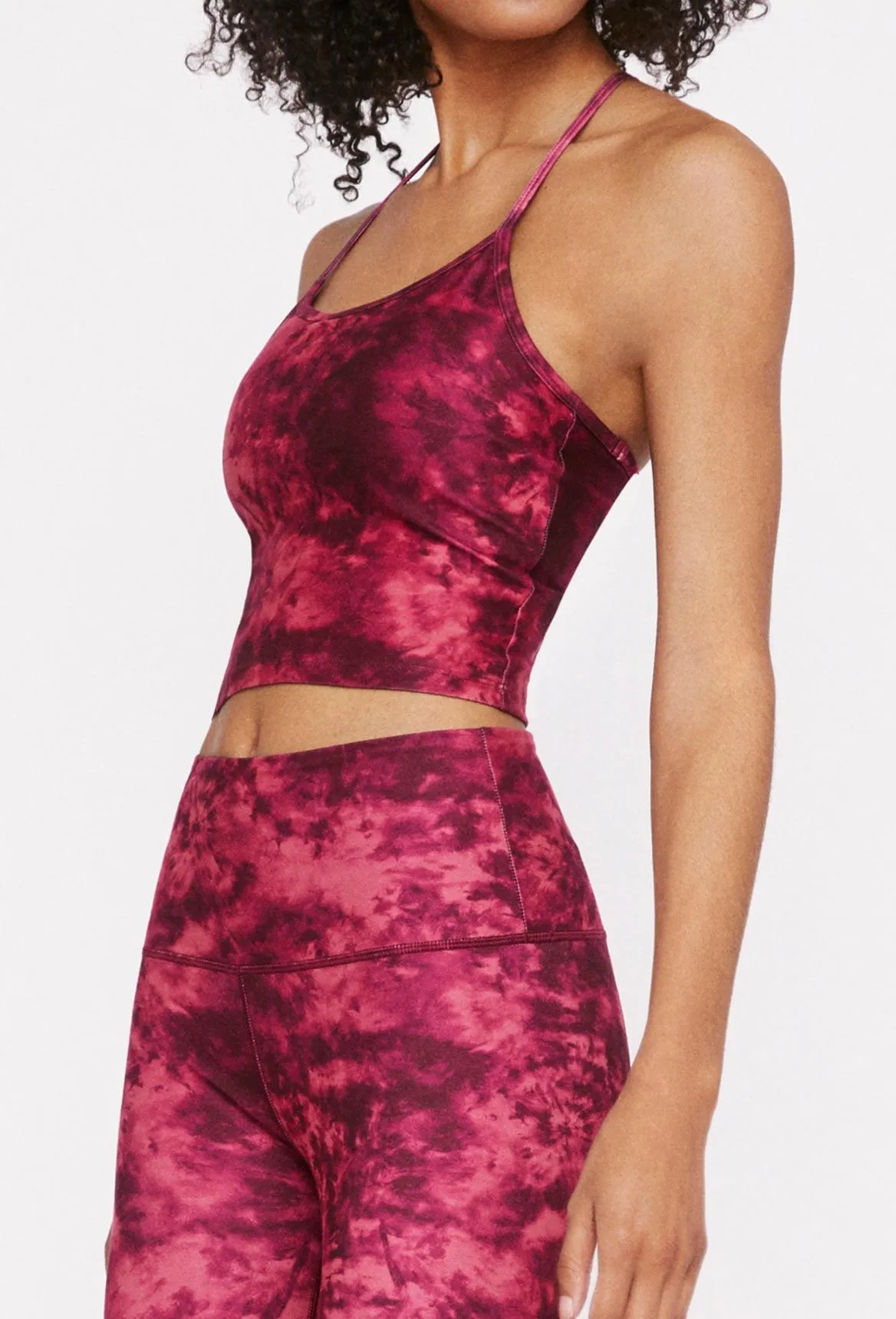 Avery Cropped Tank Carmine Ray Tie Dye