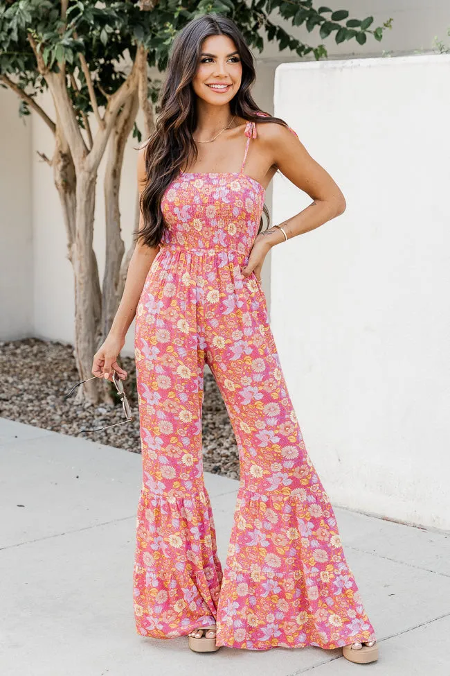 Aware of This Mauve Floral Print Flare Jumpsuit FINAL SALE