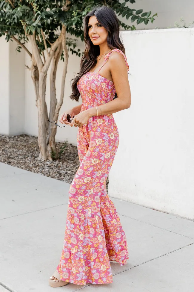 Aware of This Mauve Floral Print Flare Jumpsuit FINAL SALE