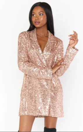 Bazel Blazer Dress ~ Rose Gold