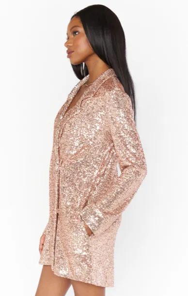 Bazel Blazer Dress ~ Rose Gold