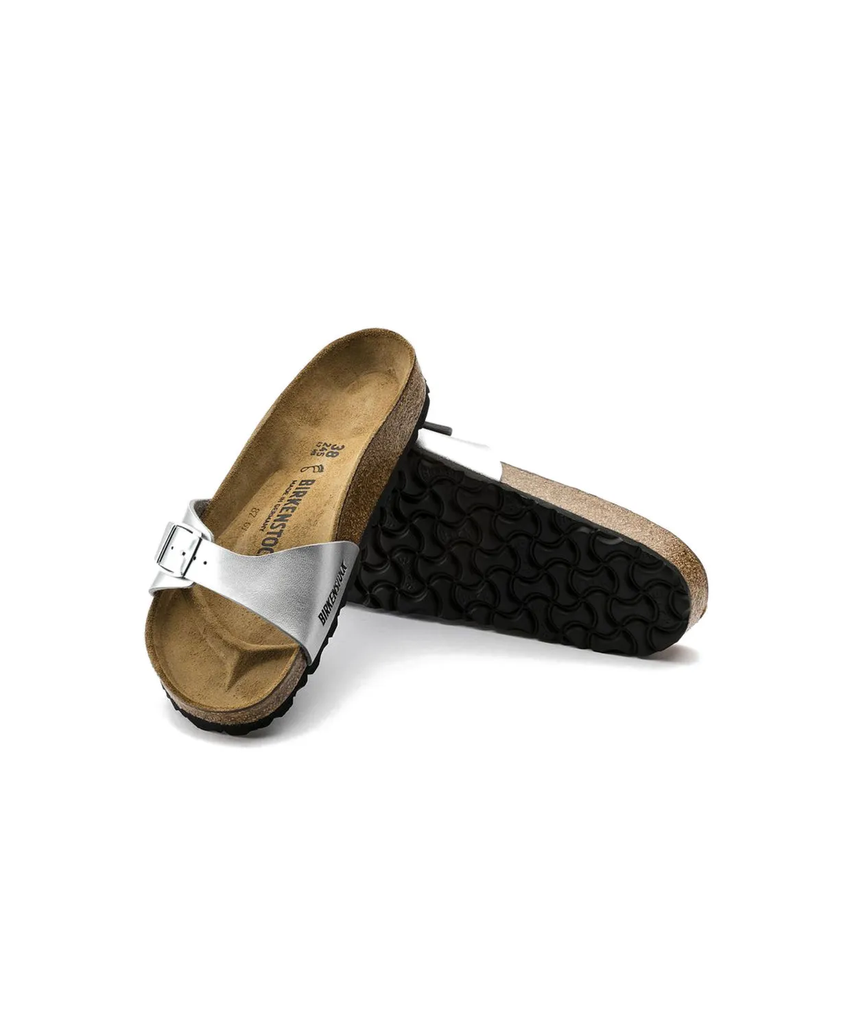 Birkenstock Madrid Birko-Flor Silver Sandals