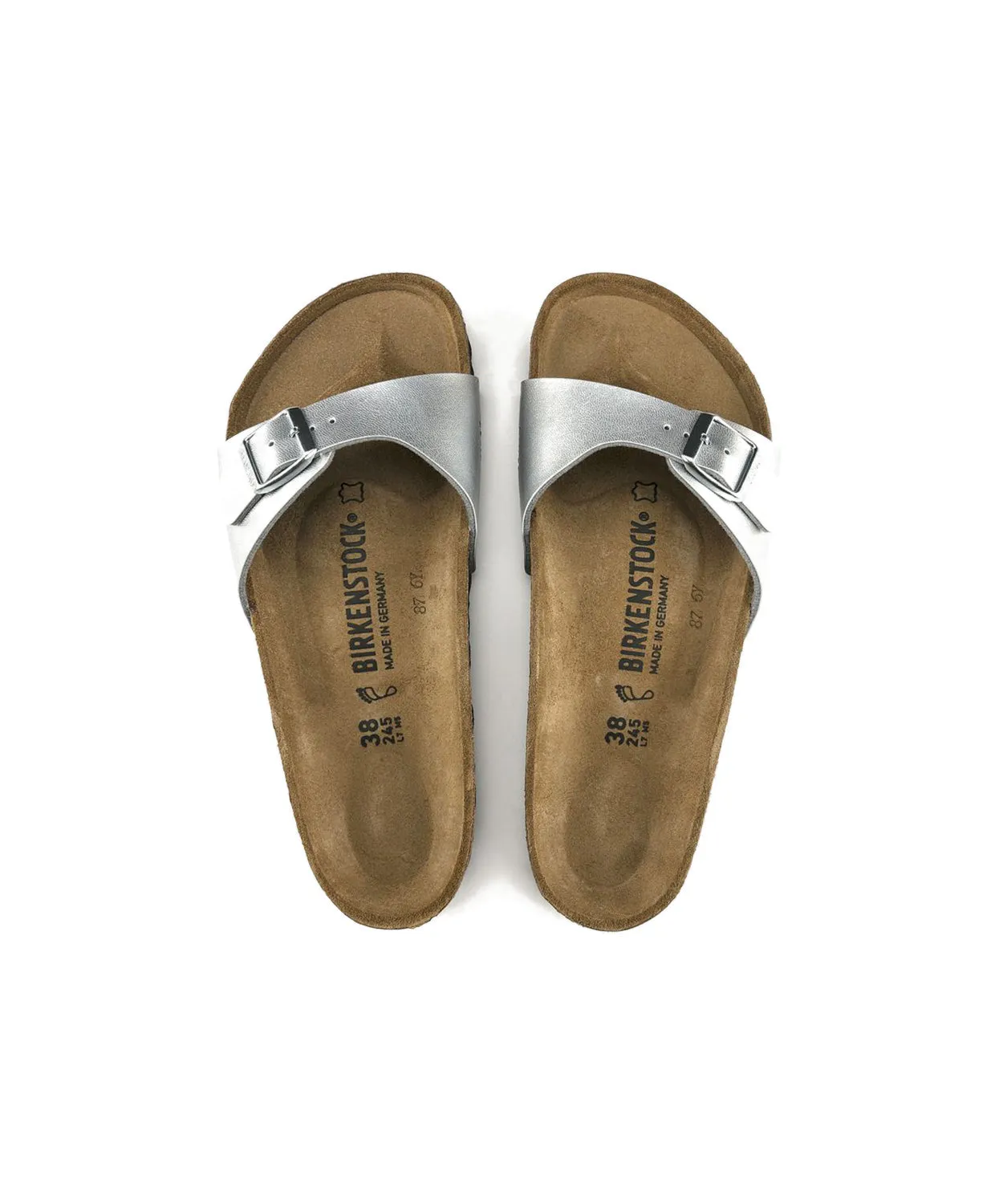 Birkenstock Madrid Birko-Flor Silver Sandals