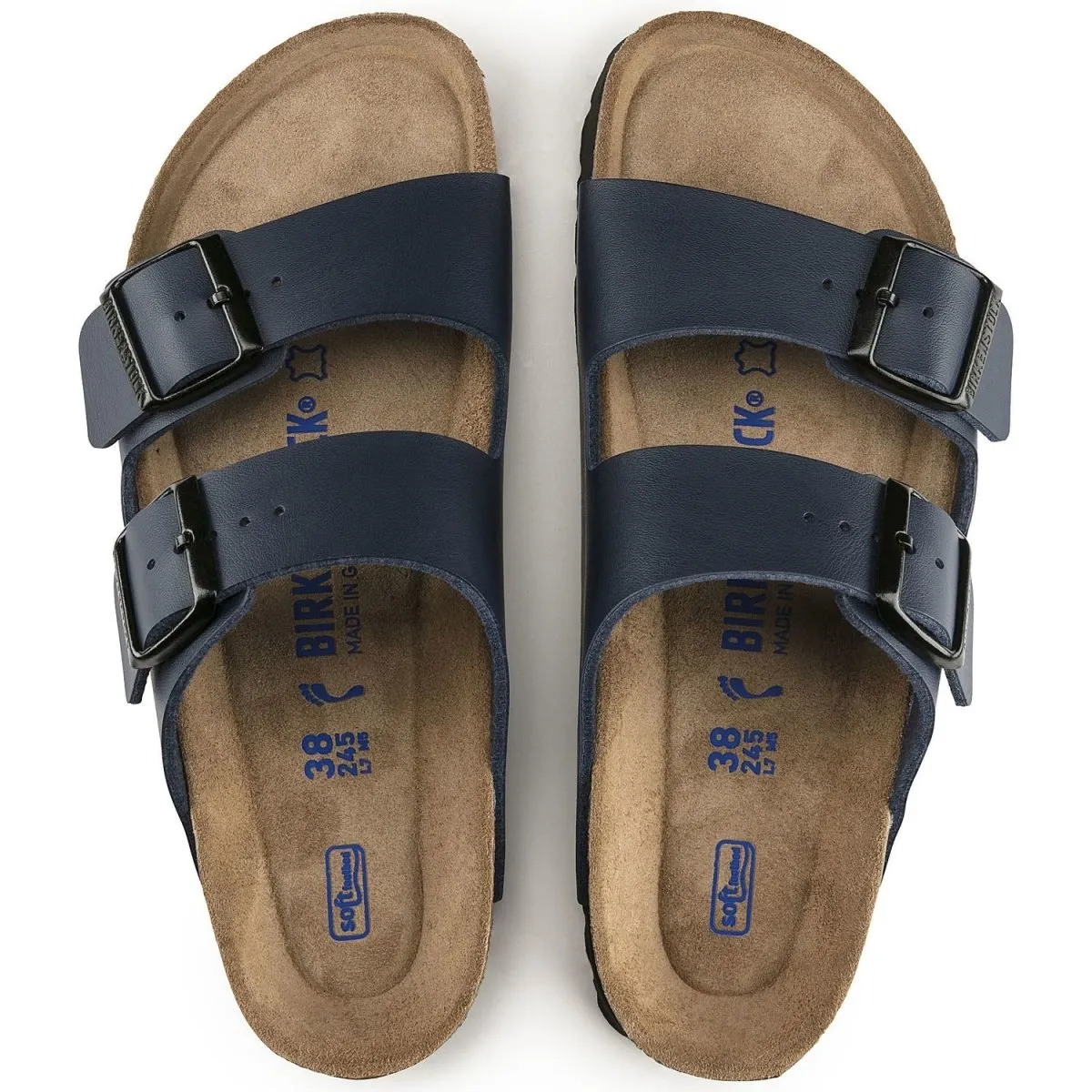 Birkenstock Women's Arizona Soft Footbed Navy Birko-Flor