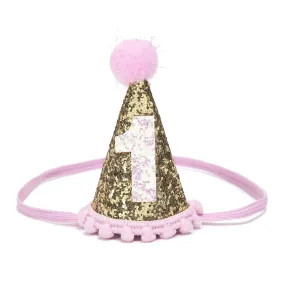 Birthday Party Hat - Gold Glitter