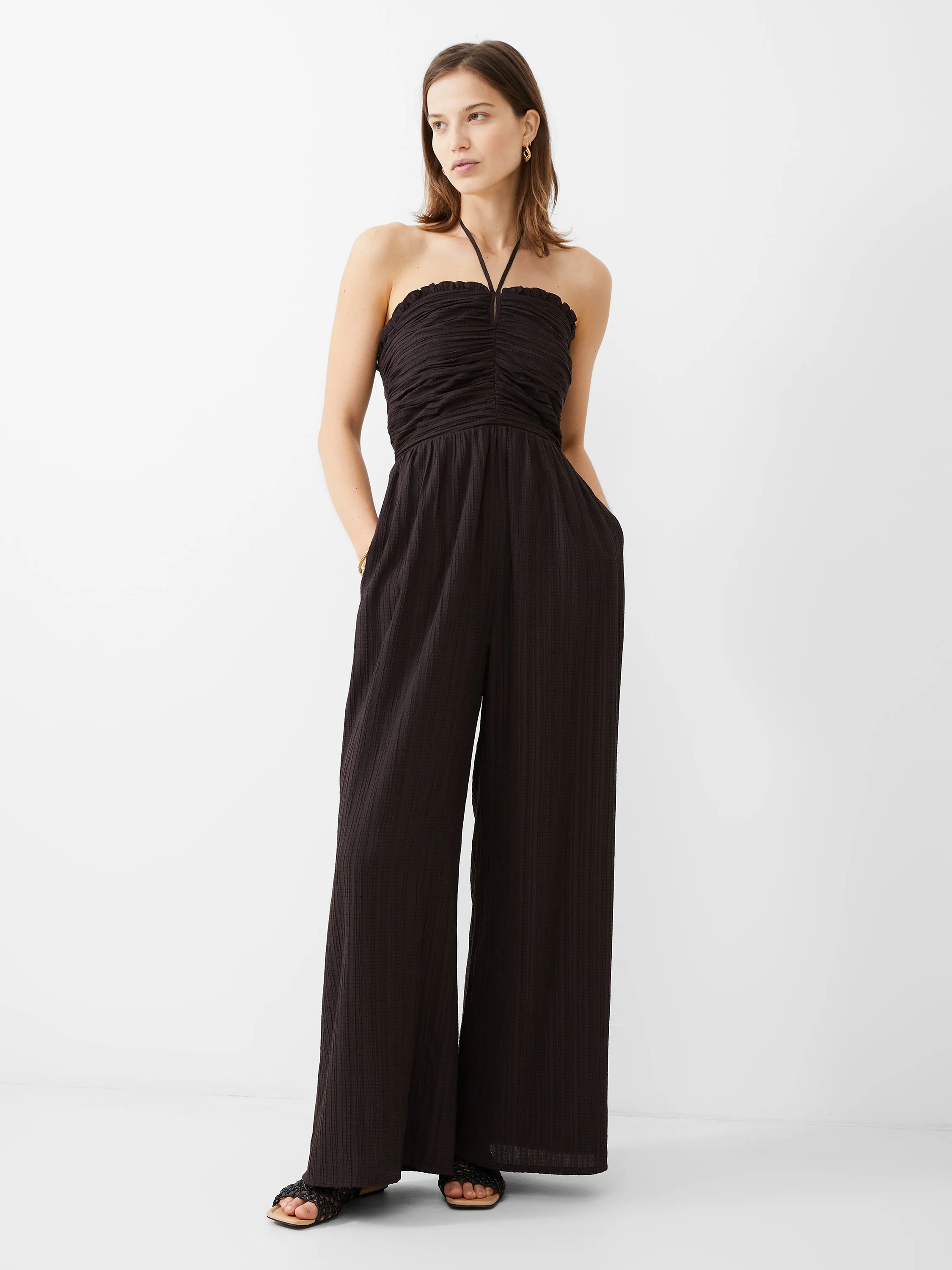 Bonny Pleated Strappy Halterneck Jumpsuit