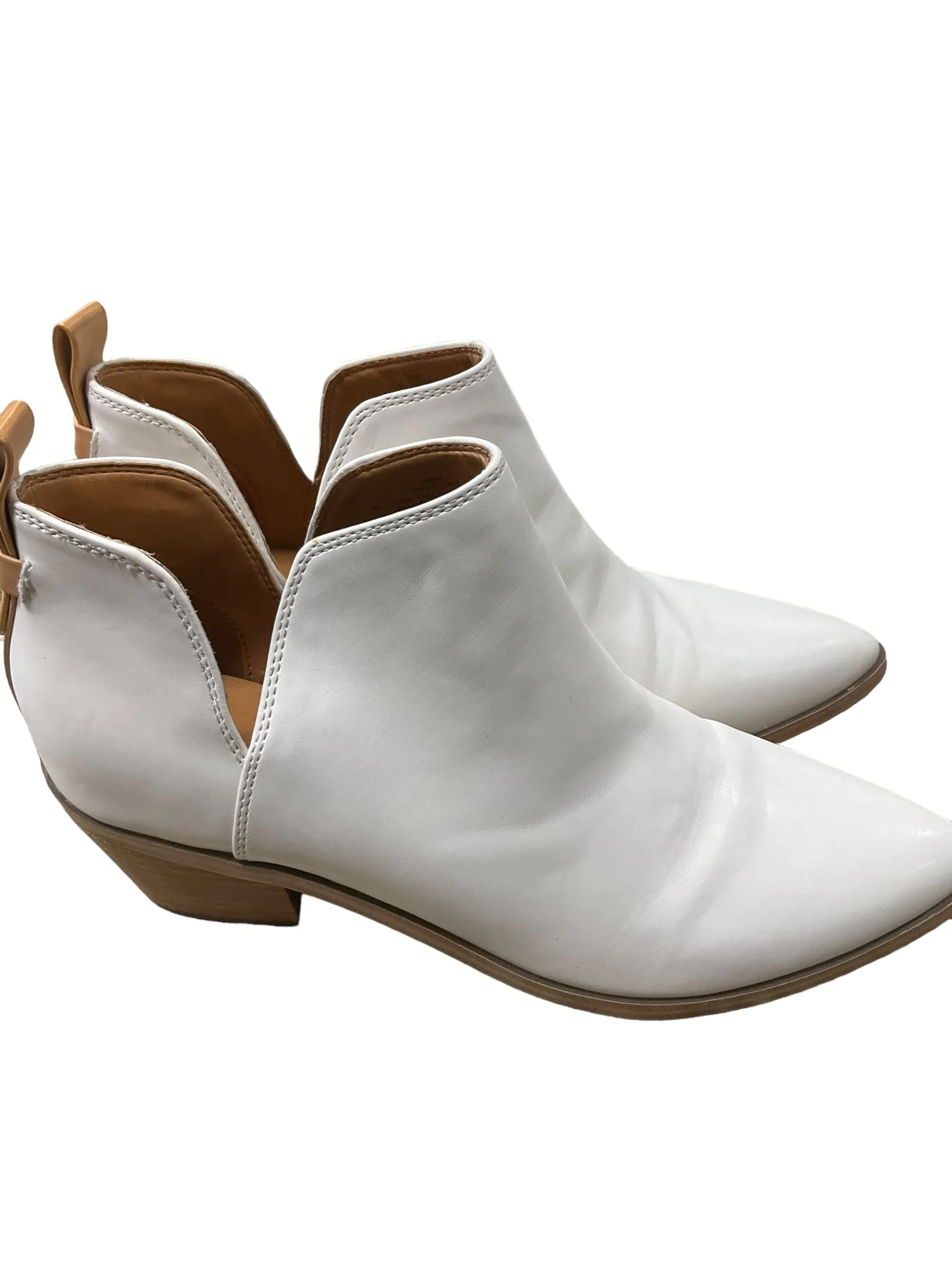 Boots Ankle Heels By Nine West In Cream, Size: 10