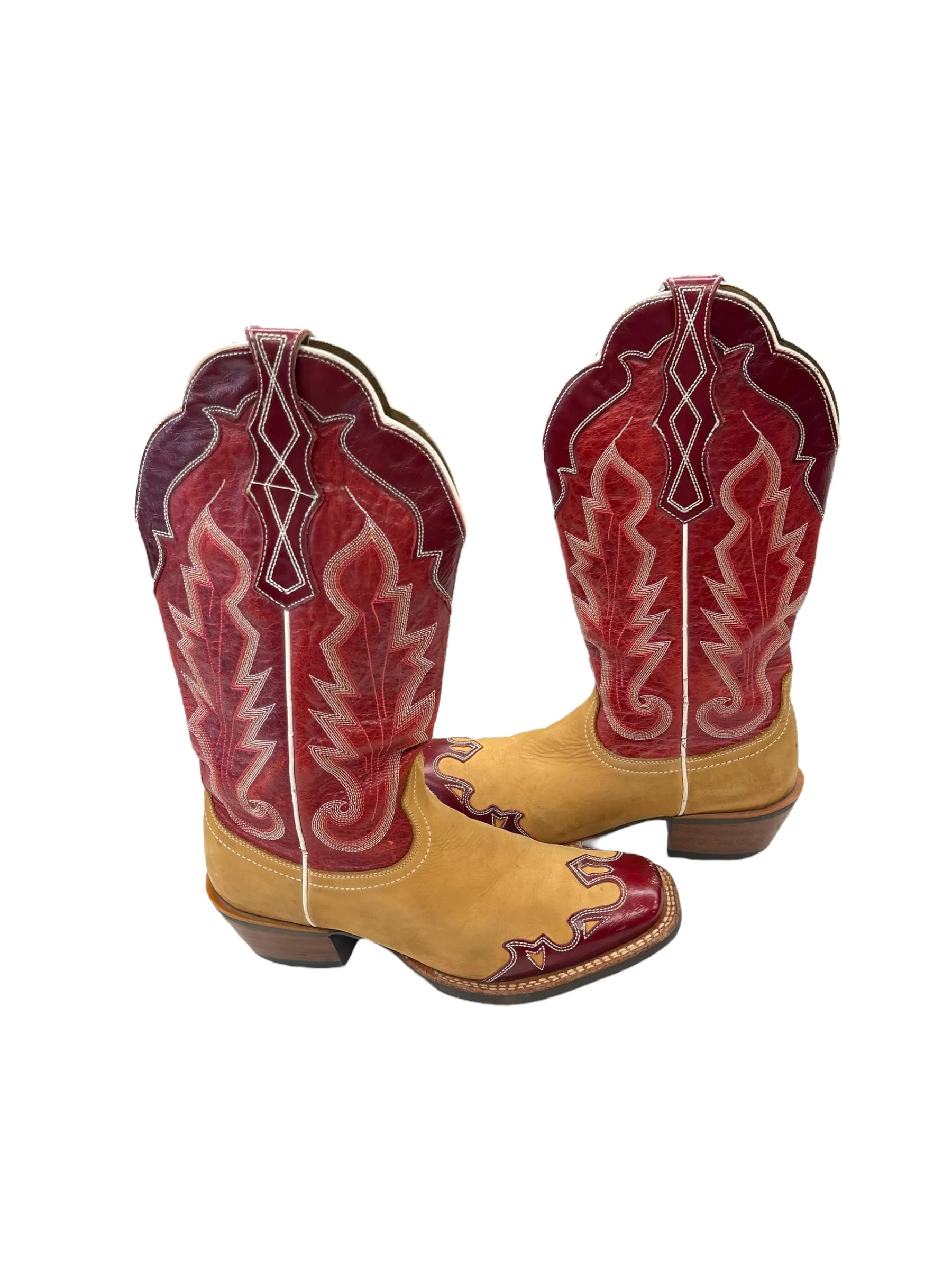 Boots Western By Ariat In Brown & Red, Size: 9