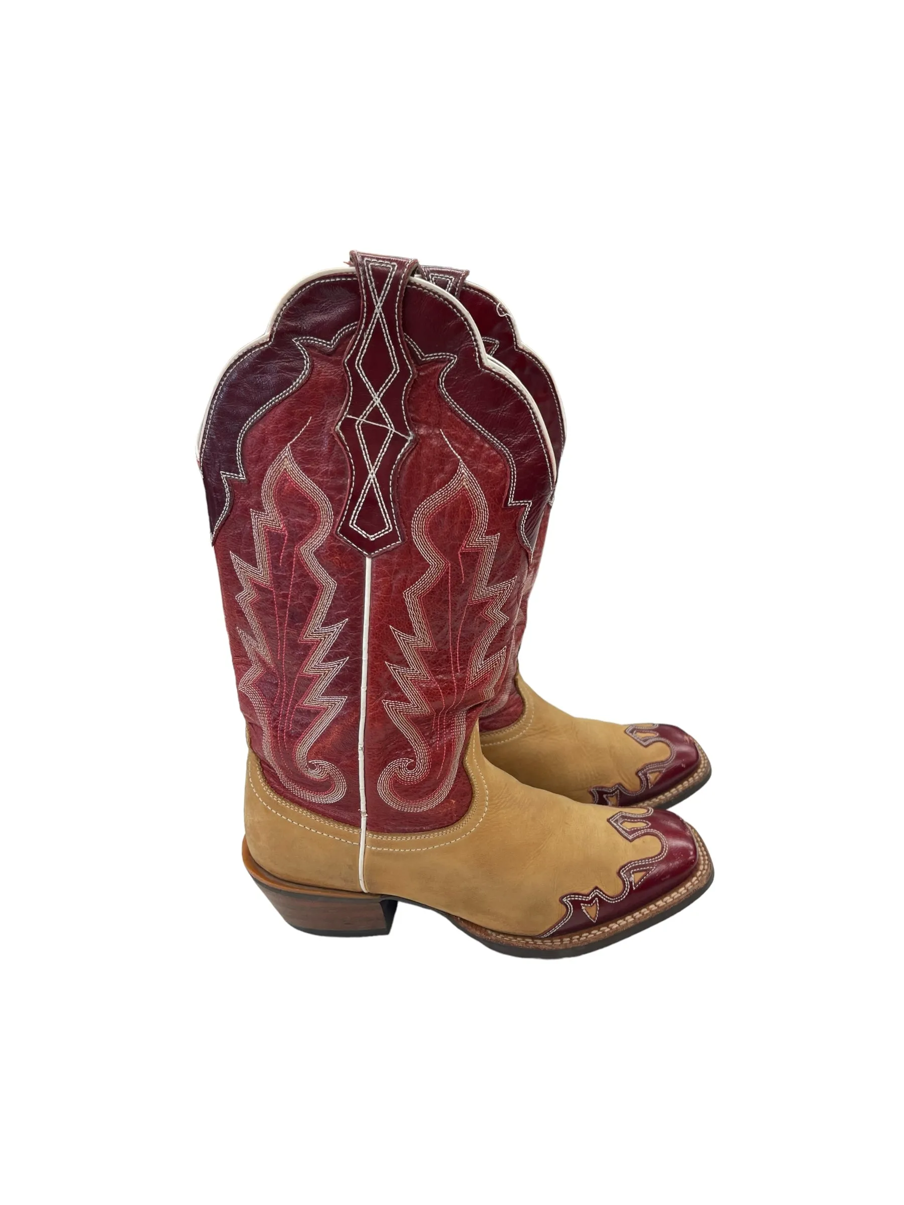 Boots Western By Ariat In Brown & Red, Size: 9