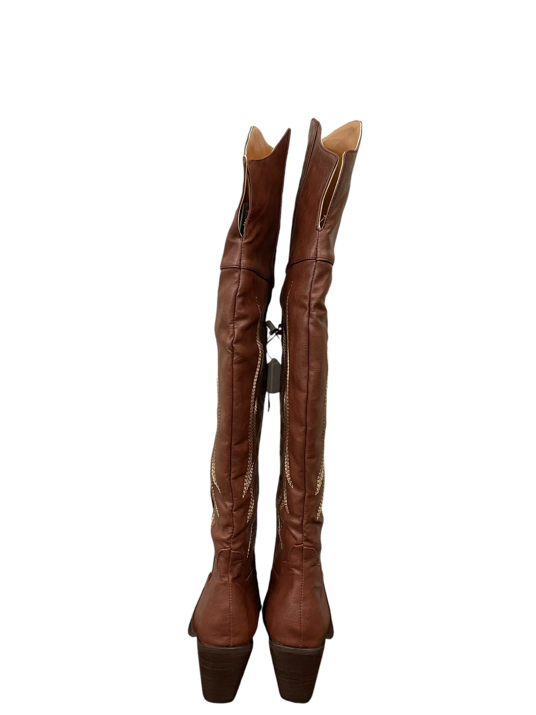 Boots Western By Clothes Mentor In Brown, Size: 7.5