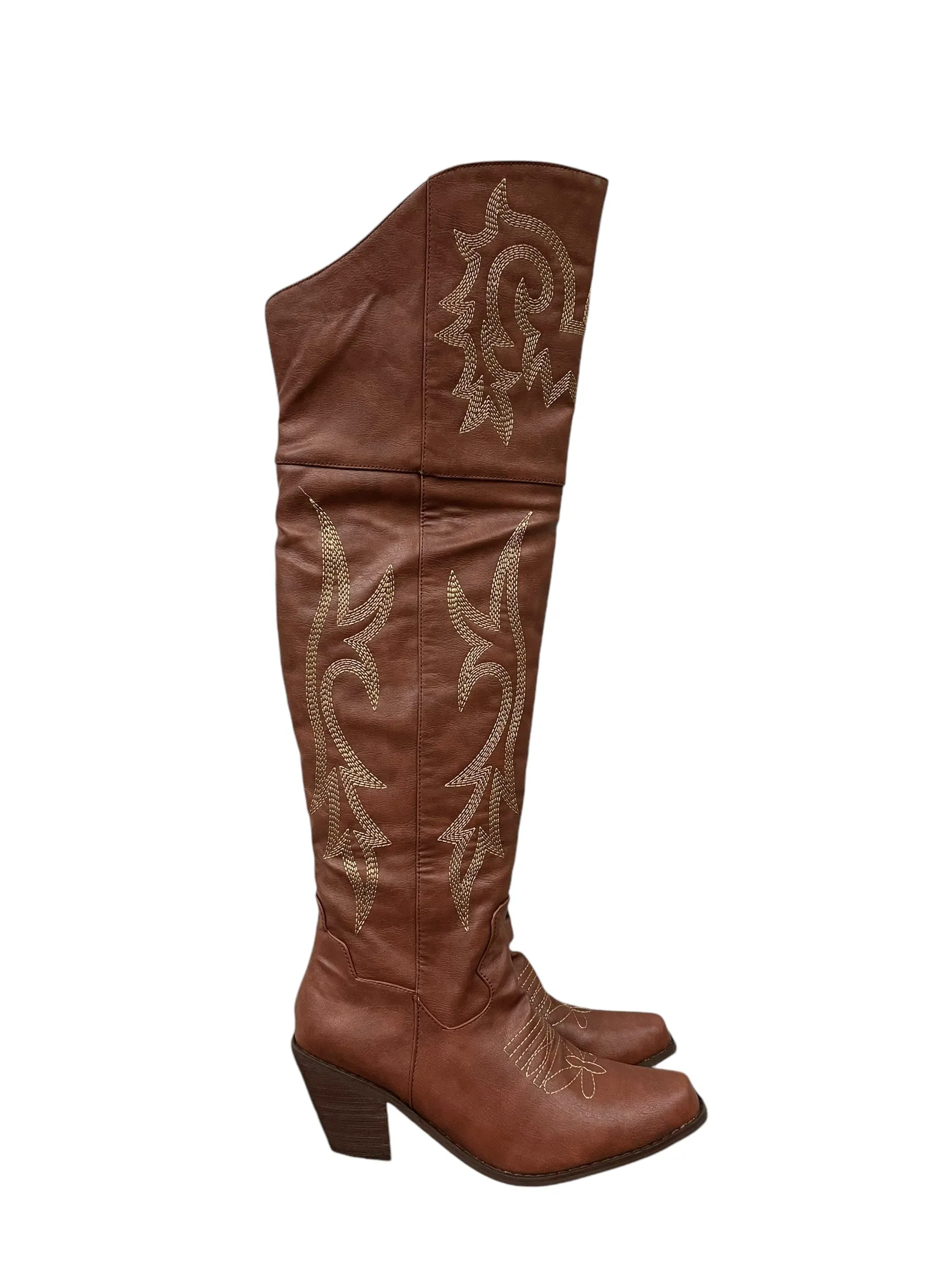 Boots Western By Clothes Mentor In Brown, Size: 7.5