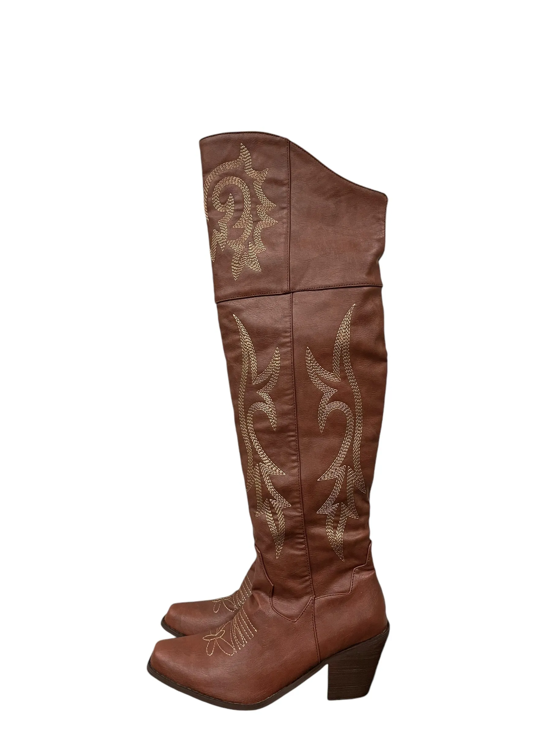 Boots Western By Clothes Mentor In Brown, Size: 7.5