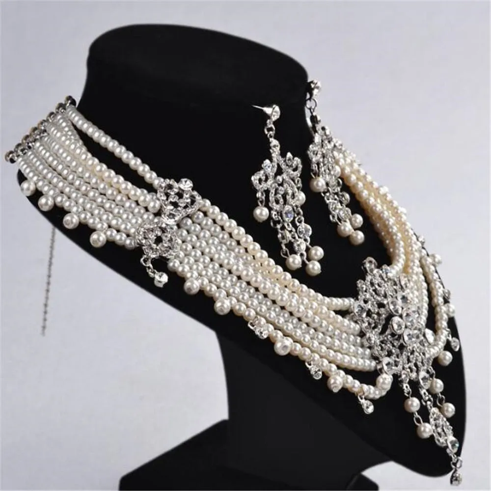 Bridal Necklace Jewelry Elegant Nekclace Earring Wedding Jewelry Set