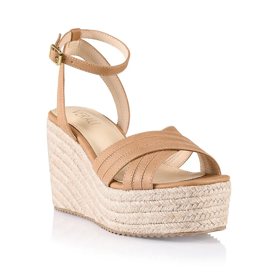 Callie Rope Wedges - Caramel Softee