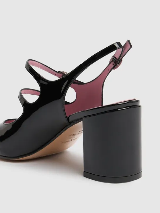 Carel   60mm Banana patent leather slingbacks 