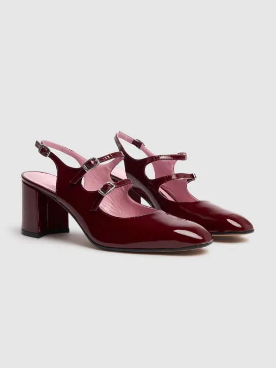 Carel   60mm Banana patent leather slingbacks 