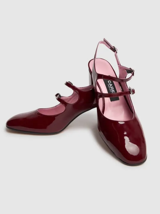 Carel   60mm Banana patent leather slingbacks 