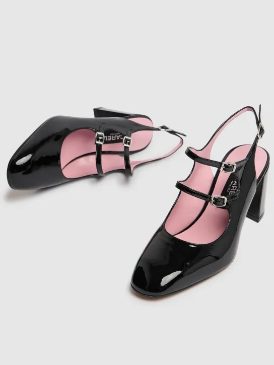 Carel   60mm Banana patent leather slingbacks 