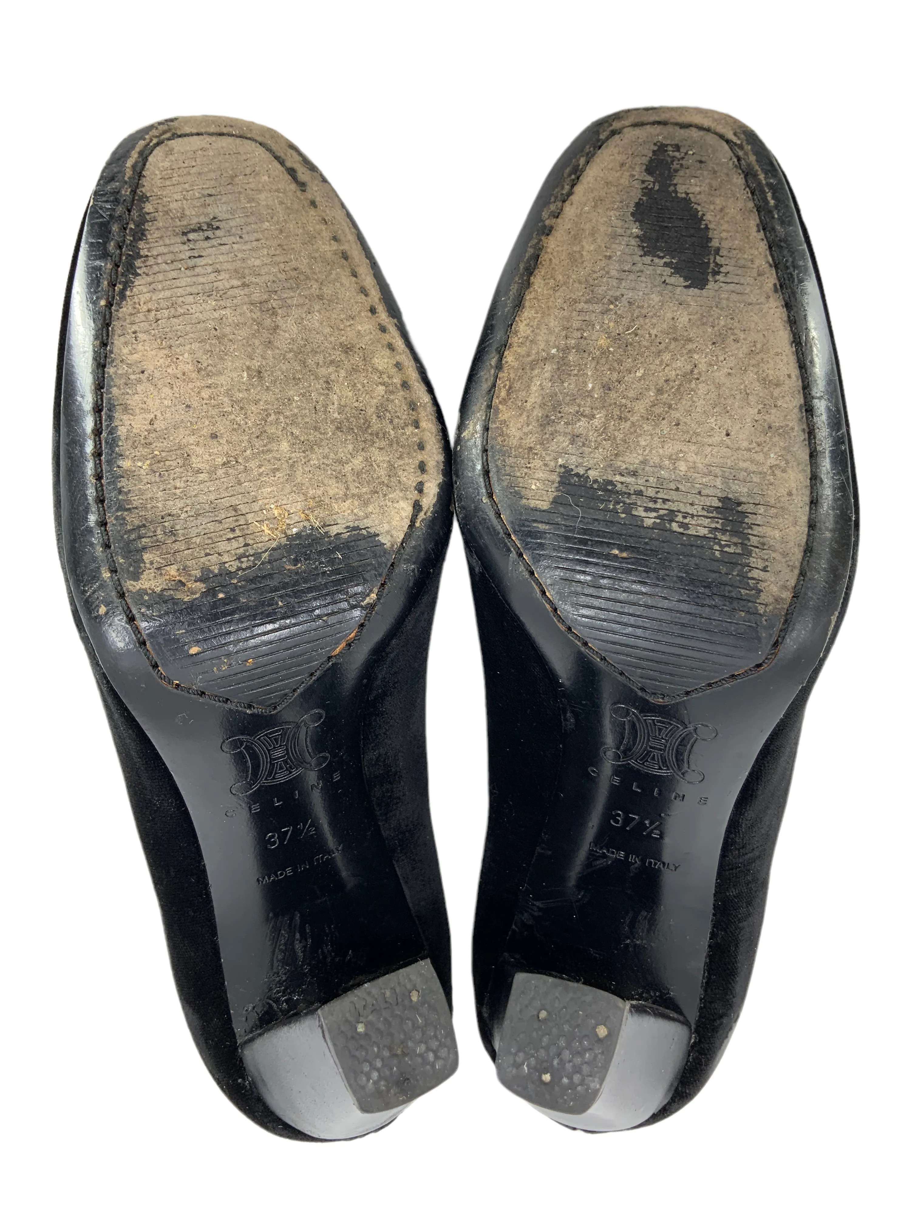 CELINE Vintage Velvet Loafer Pumps Size 7.5