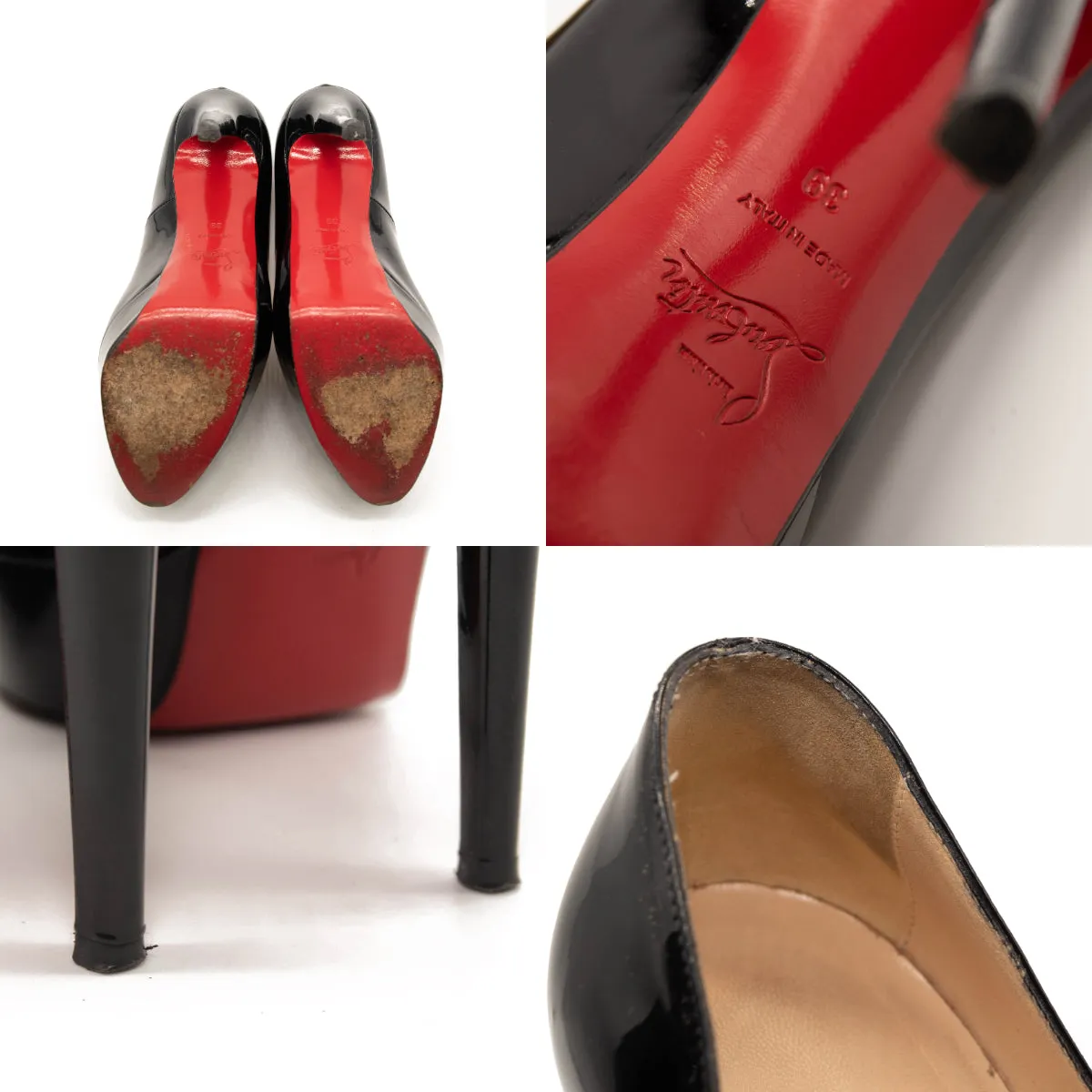 CHRISTIAN LOUBOUTIN Patent Bianca 140 Pumps 39 Black