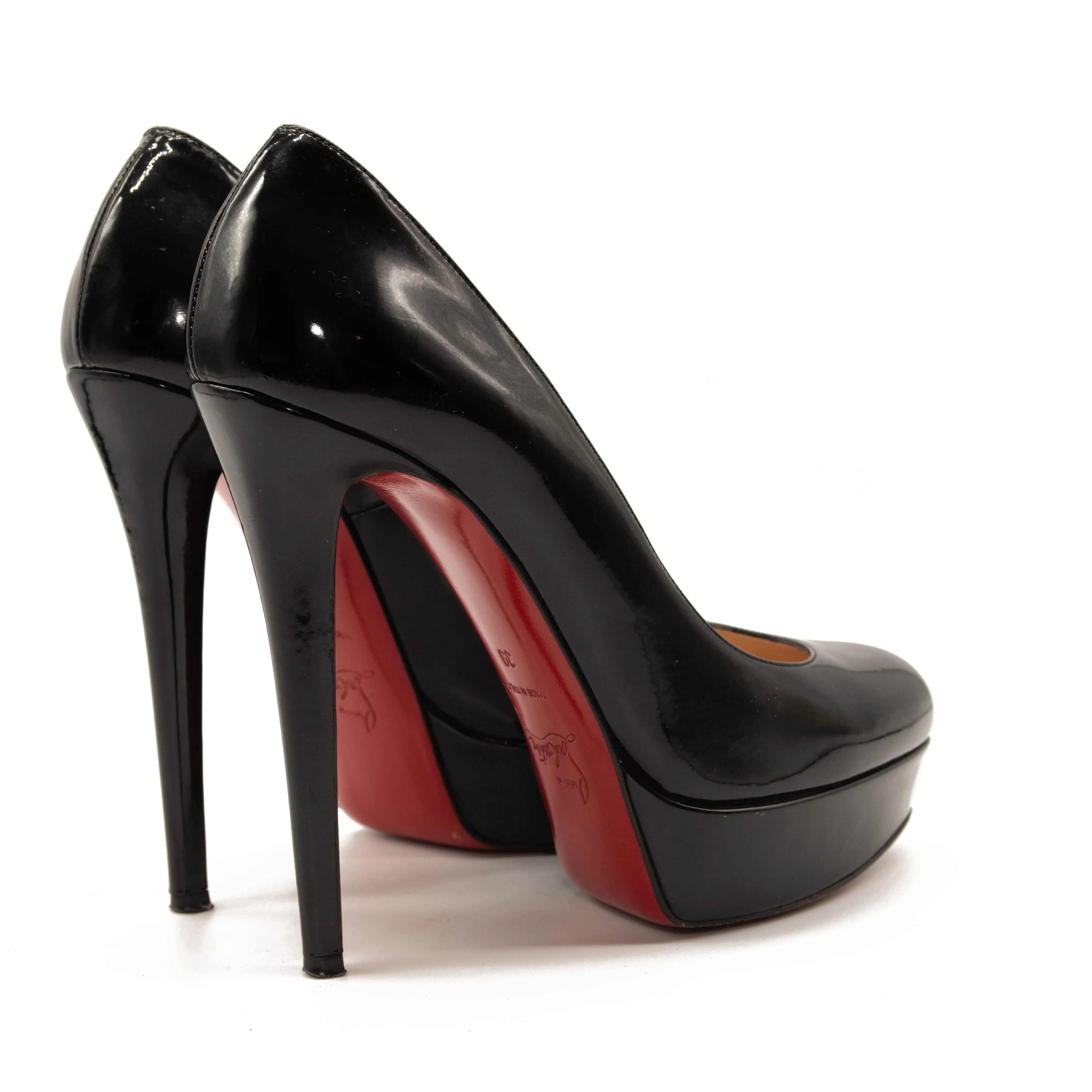 CHRISTIAN LOUBOUTIN Patent Bianca 140 Pumps 39 Black