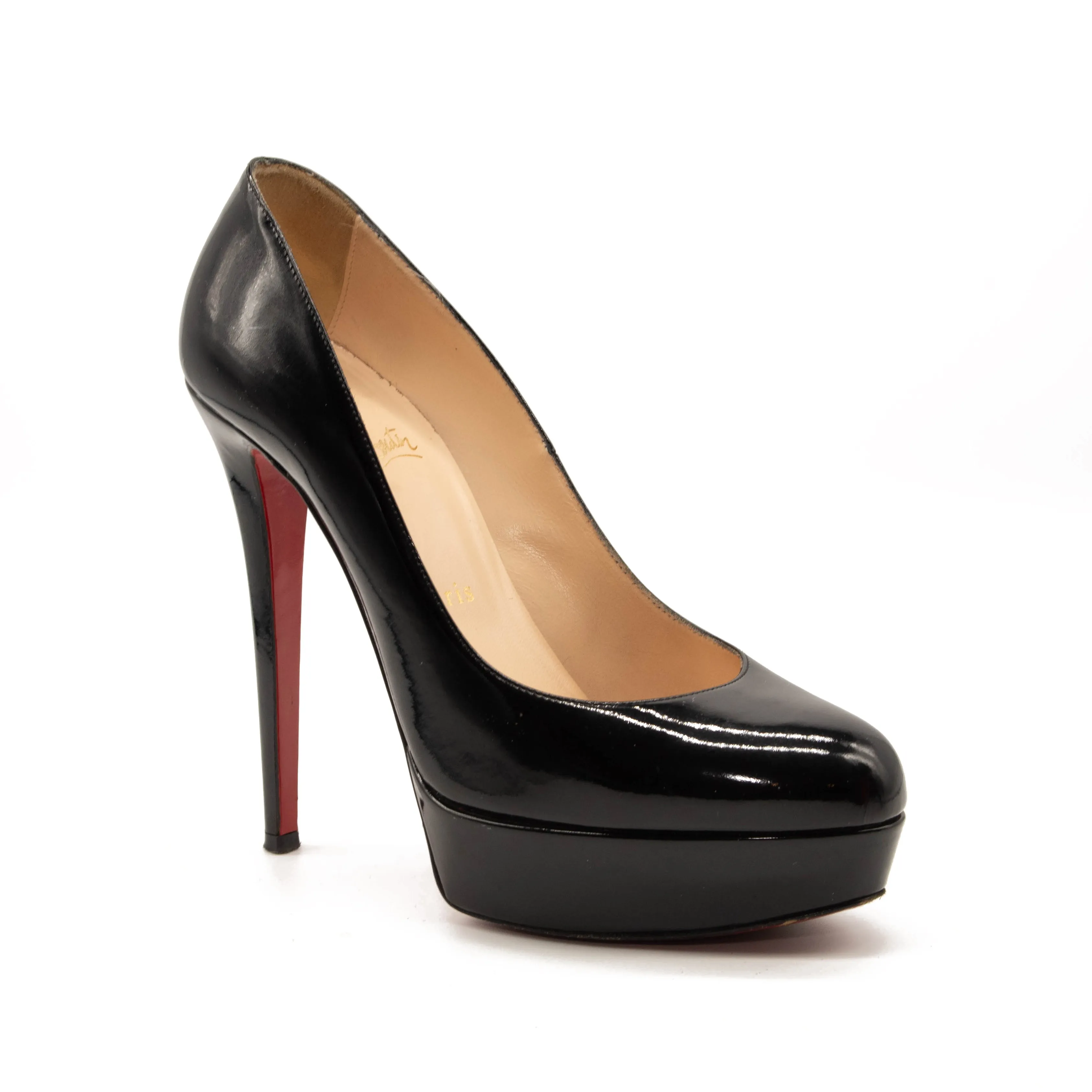 CHRISTIAN LOUBOUTIN Patent Bianca 140 Pumps 39 Black