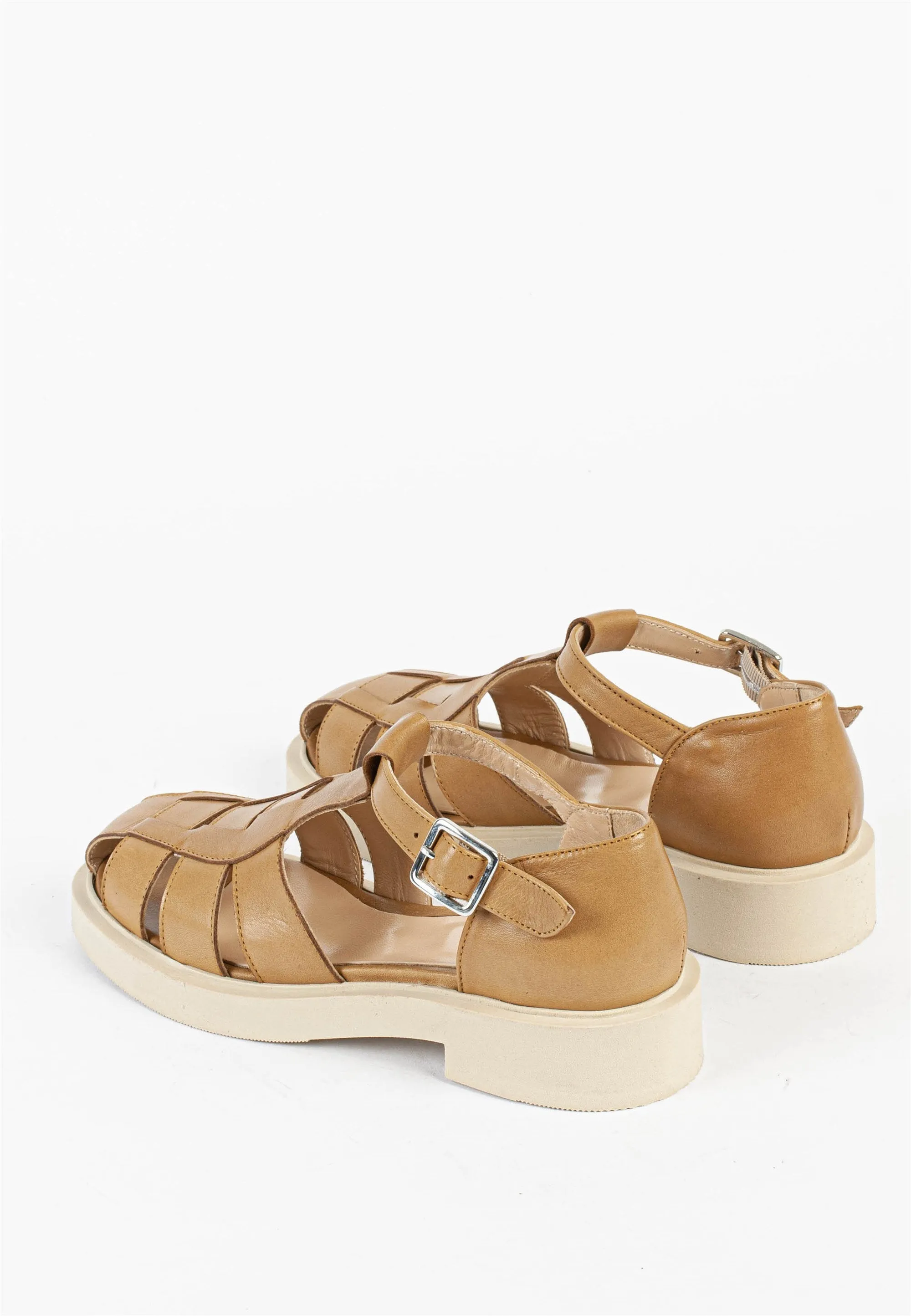 Clara Camel Leather Sandals