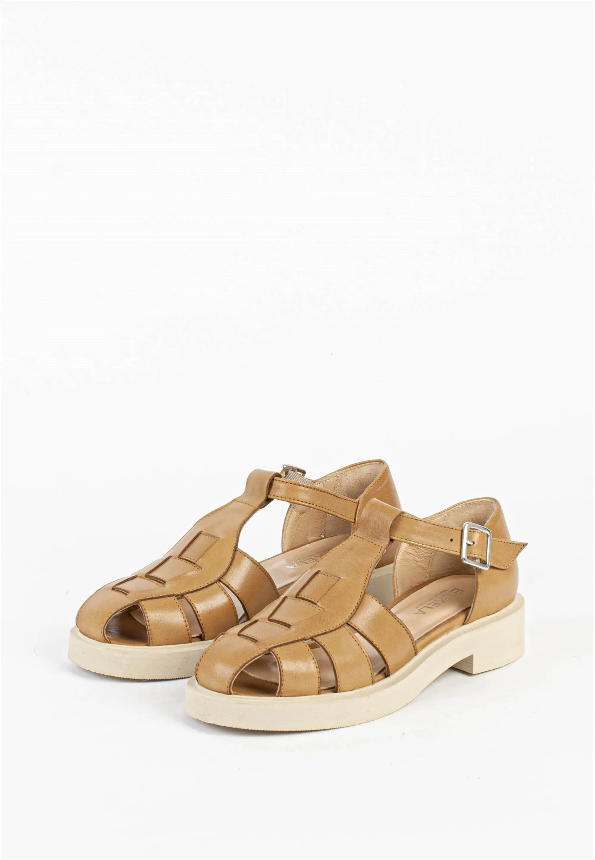 Clara Camel Leather Sandals