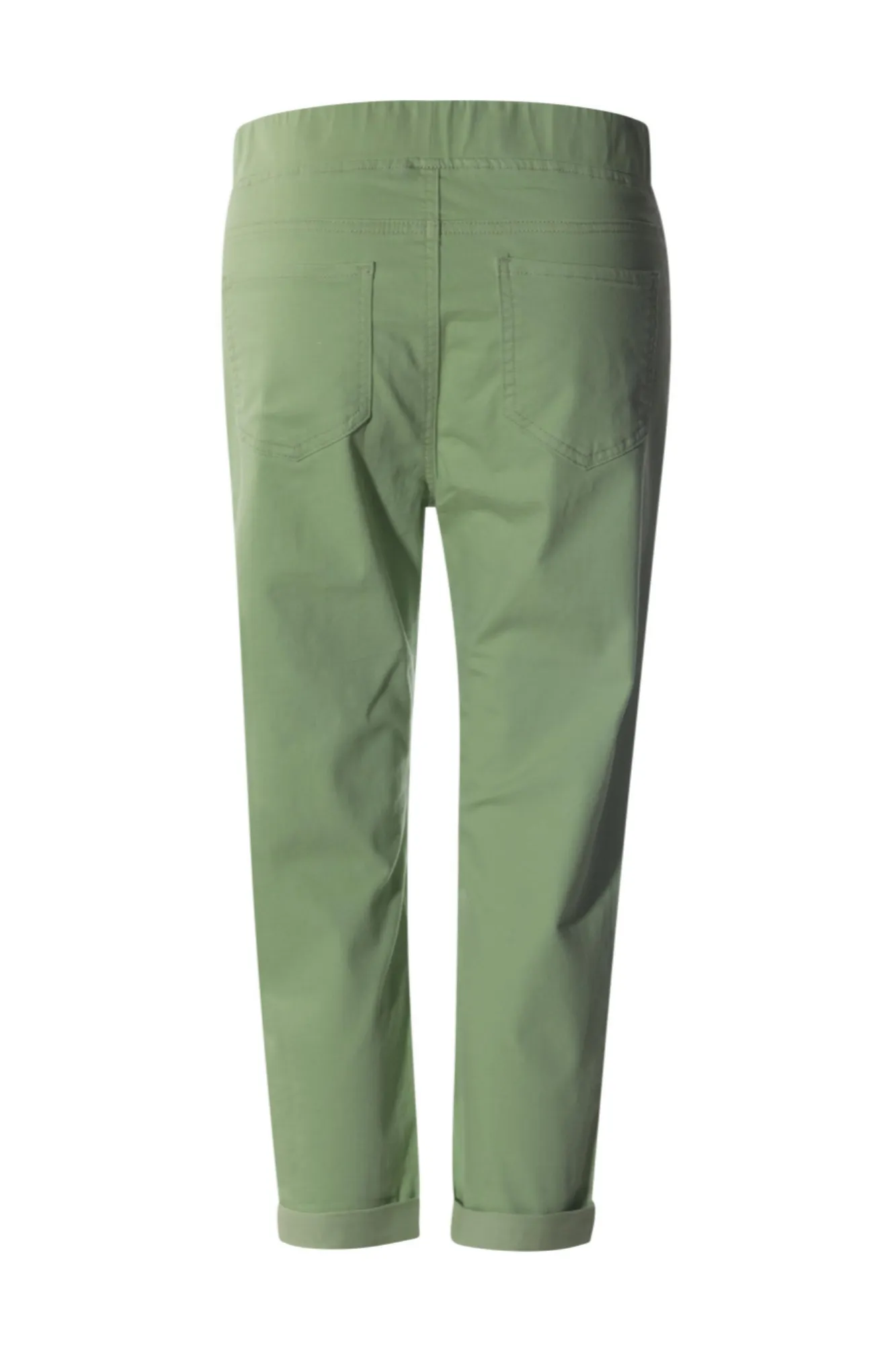 Coloured Cotton Blend Mid Calf Pant | CRISP APPLE | 6922AR