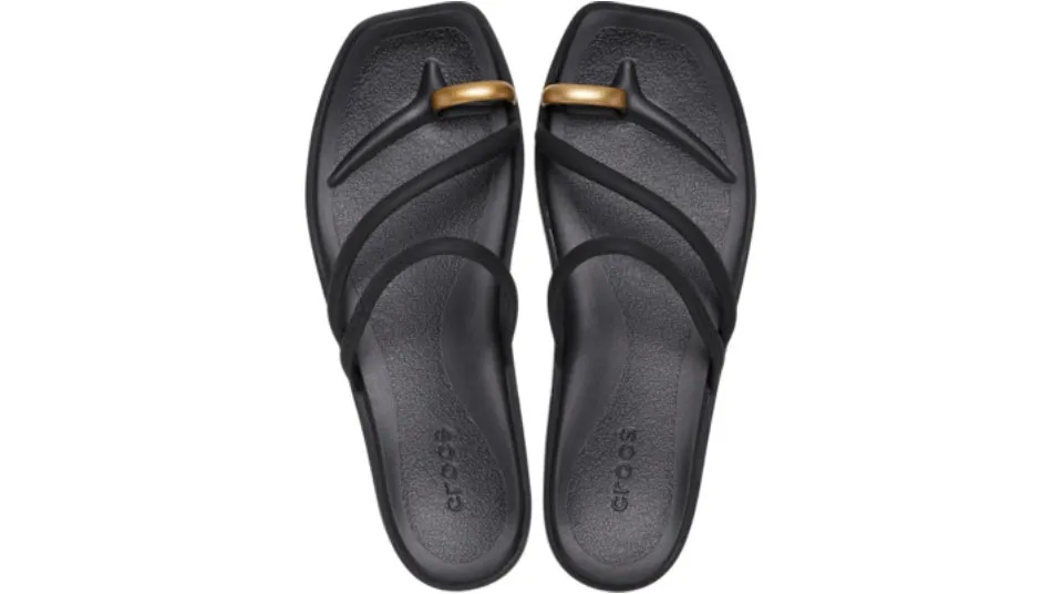 Crocs Miami Metallic Toe Loop Sandal Black