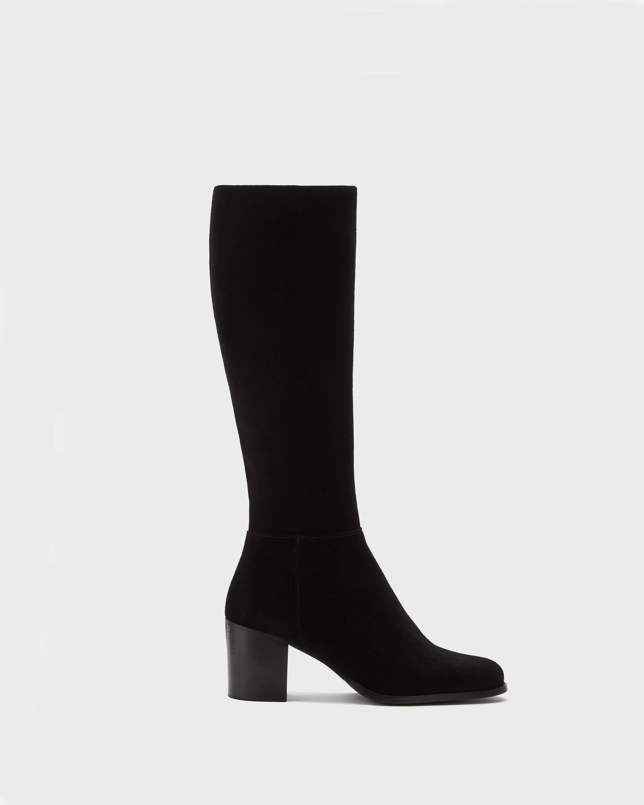 Dalia Tall Knee High Boots in Black Suede