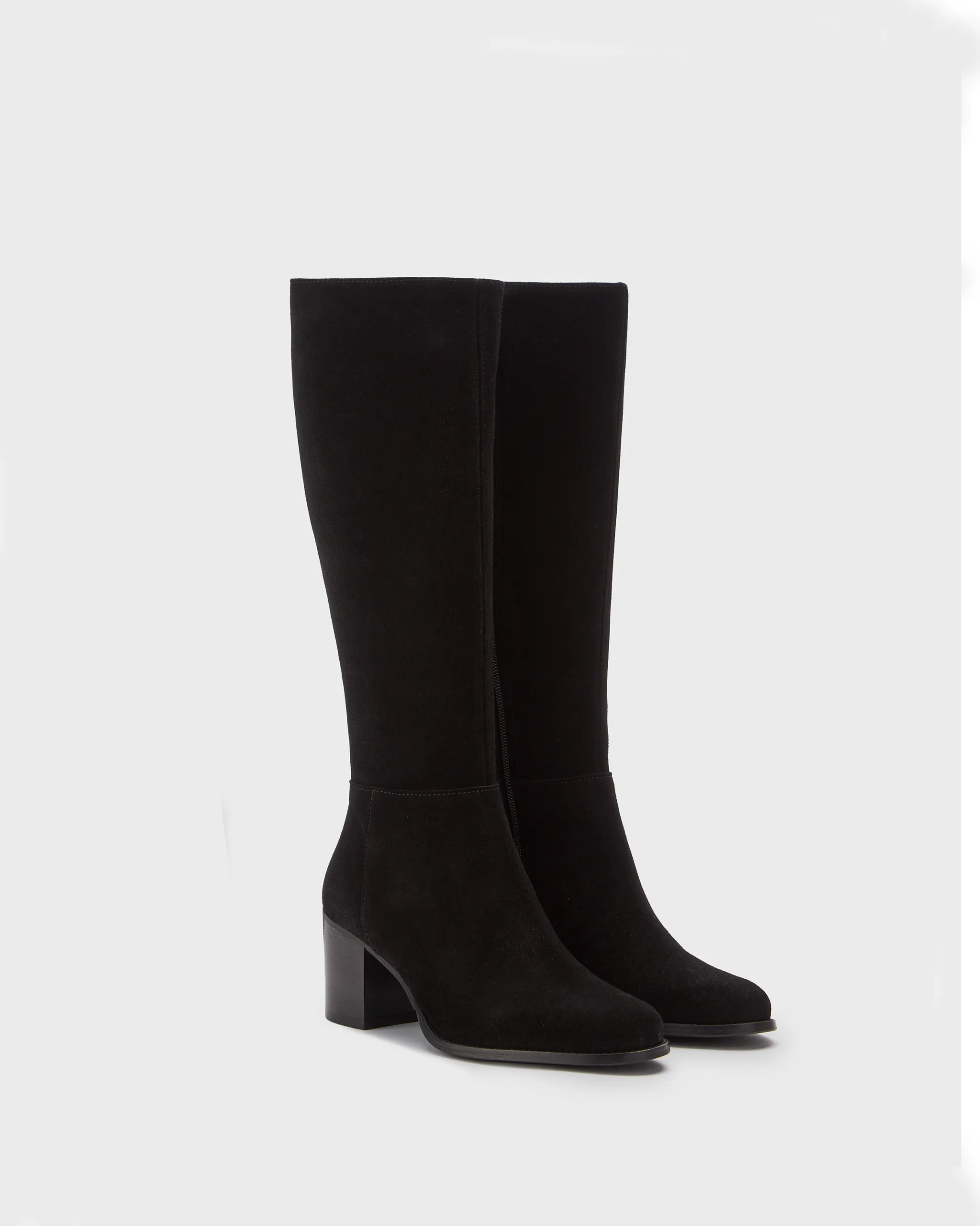 Dalia Tall Knee High Boots in Black Suede