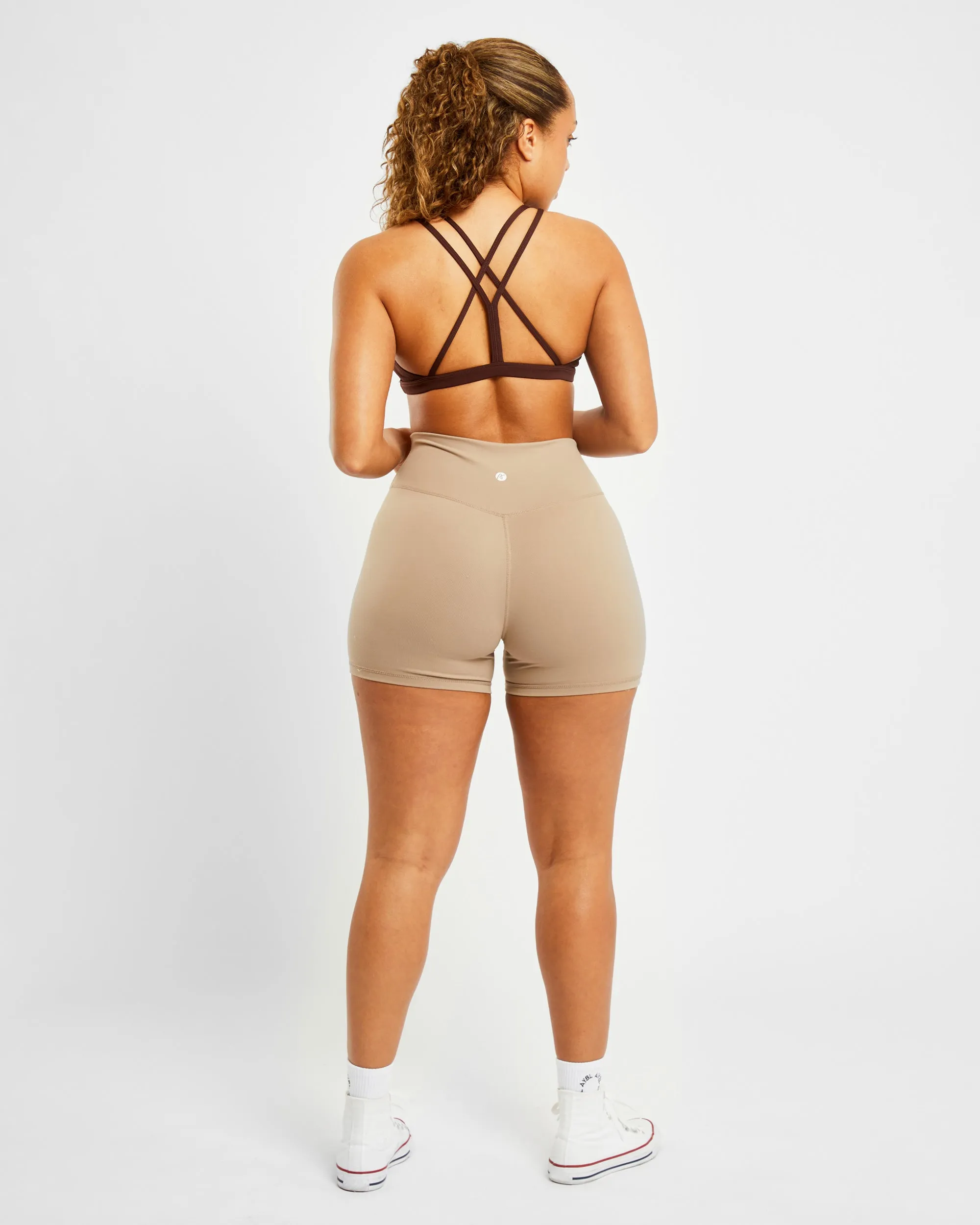 Essential Strappy Sports Bra - Chocolate Brown