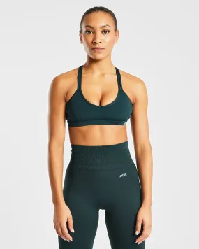 Essential Strappy Sports Bra - Forest Green