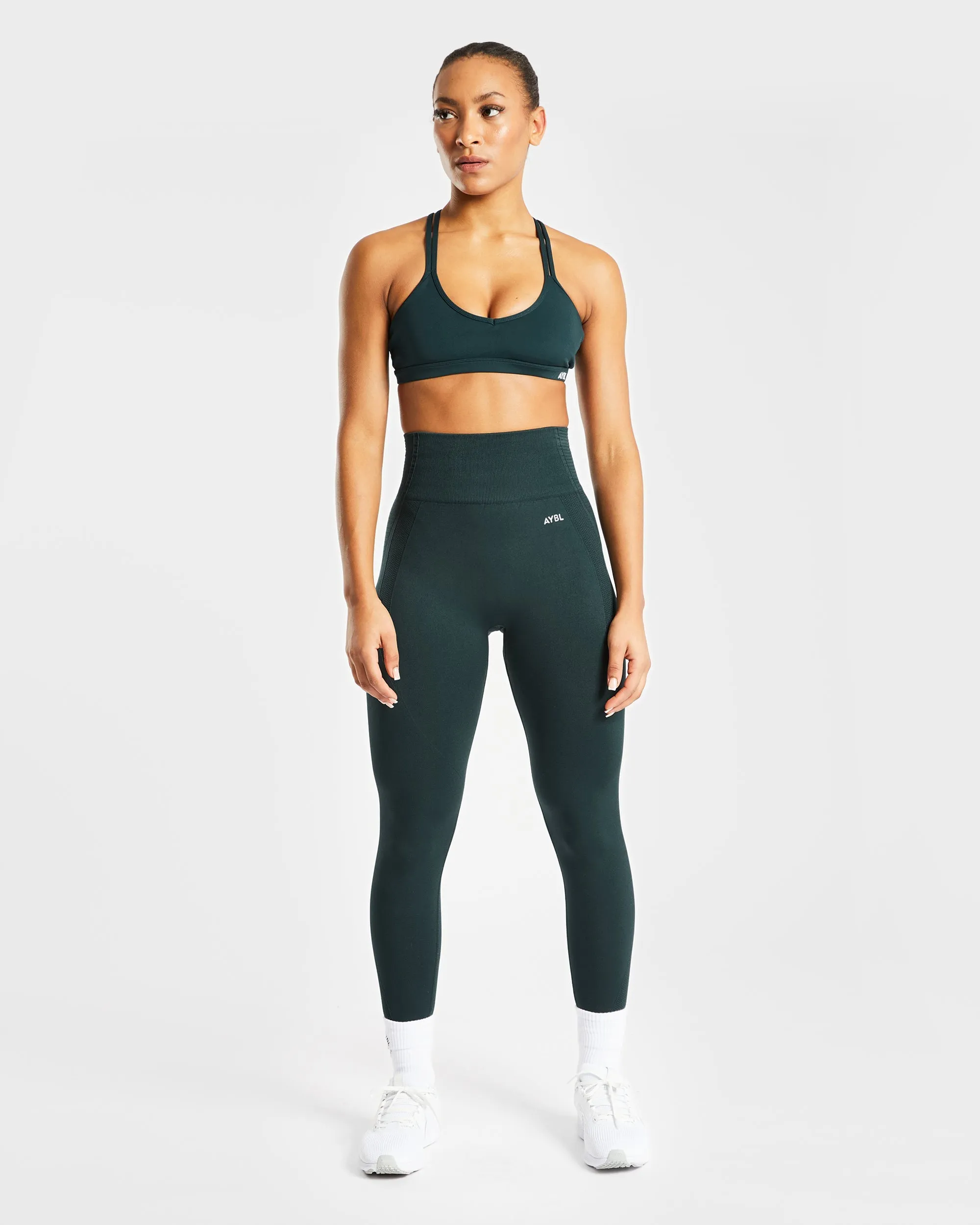 Essential Strappy Sports Bra - Forest Green