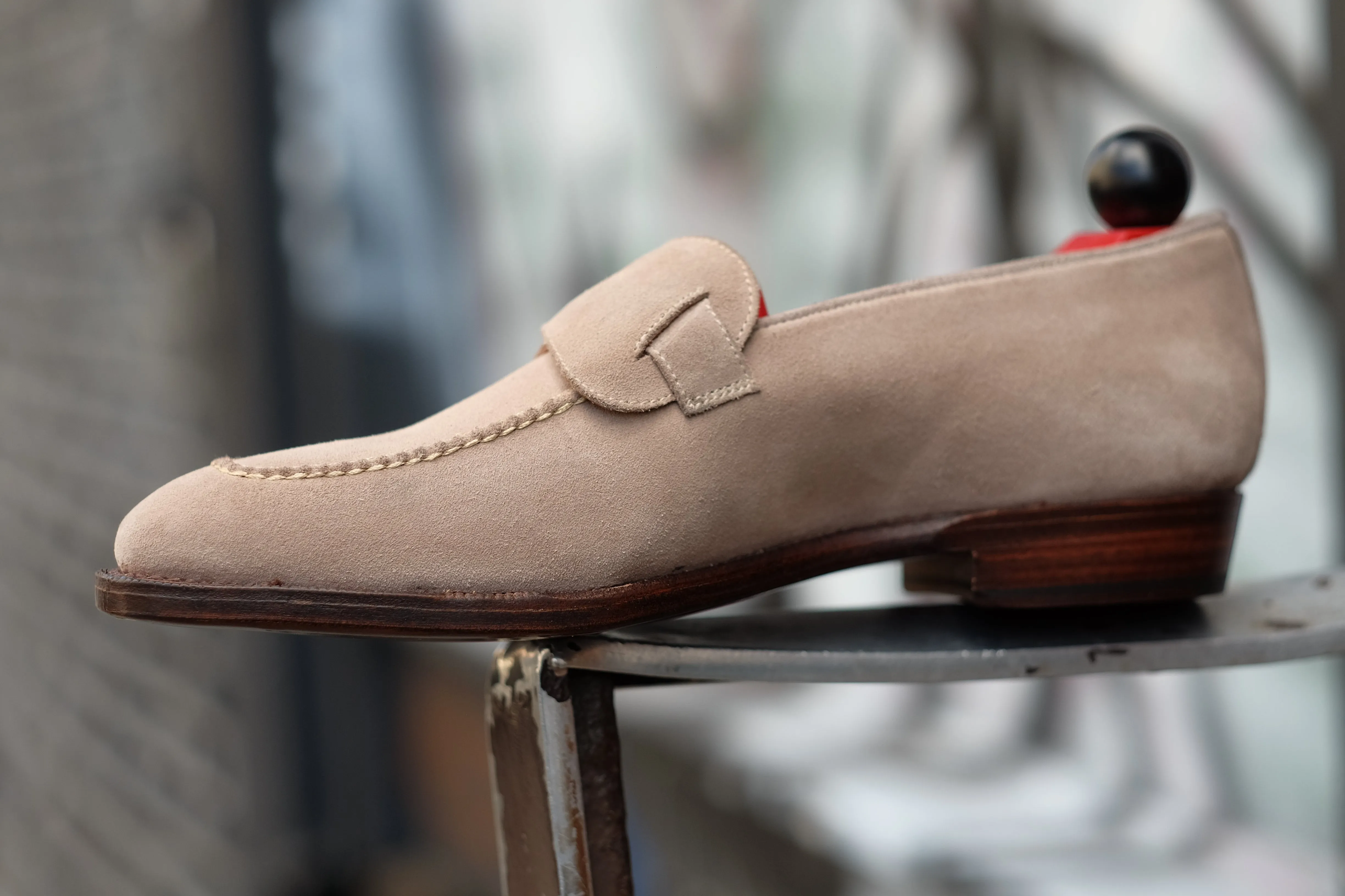 Hawthorne - MTO - Oatmeal Suede / Natural Stitching - LPB Last - Single Leather Sole