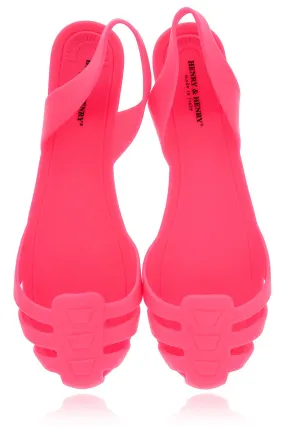 HENRY & HENRY MILA Fuchsia Fluo Rubber Slingbacks