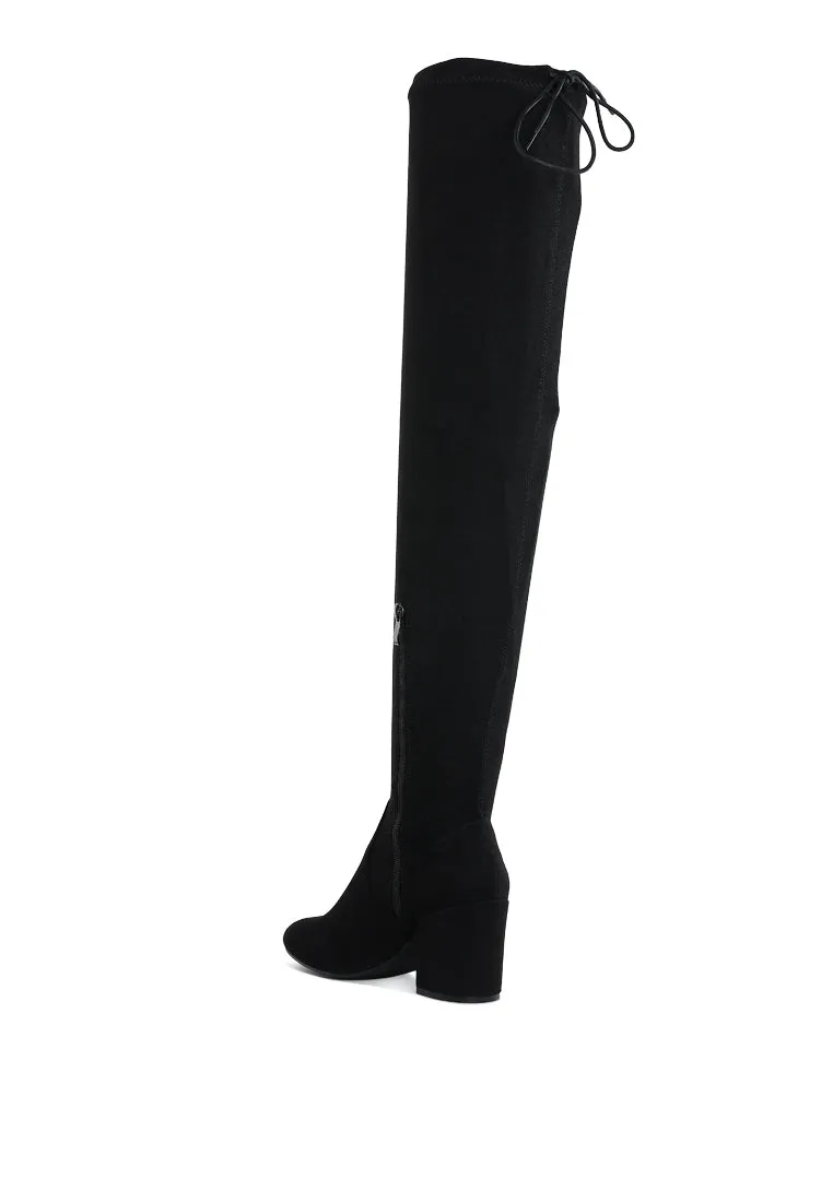 Liama Minimal Drawstring Detail Knee-High Boots