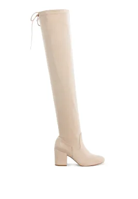 Liama Minimal Drawstring Detail Knee-High Boots