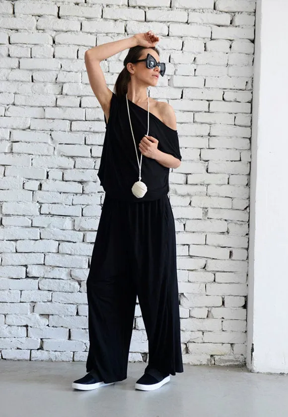 Loose Black Jumpsuit