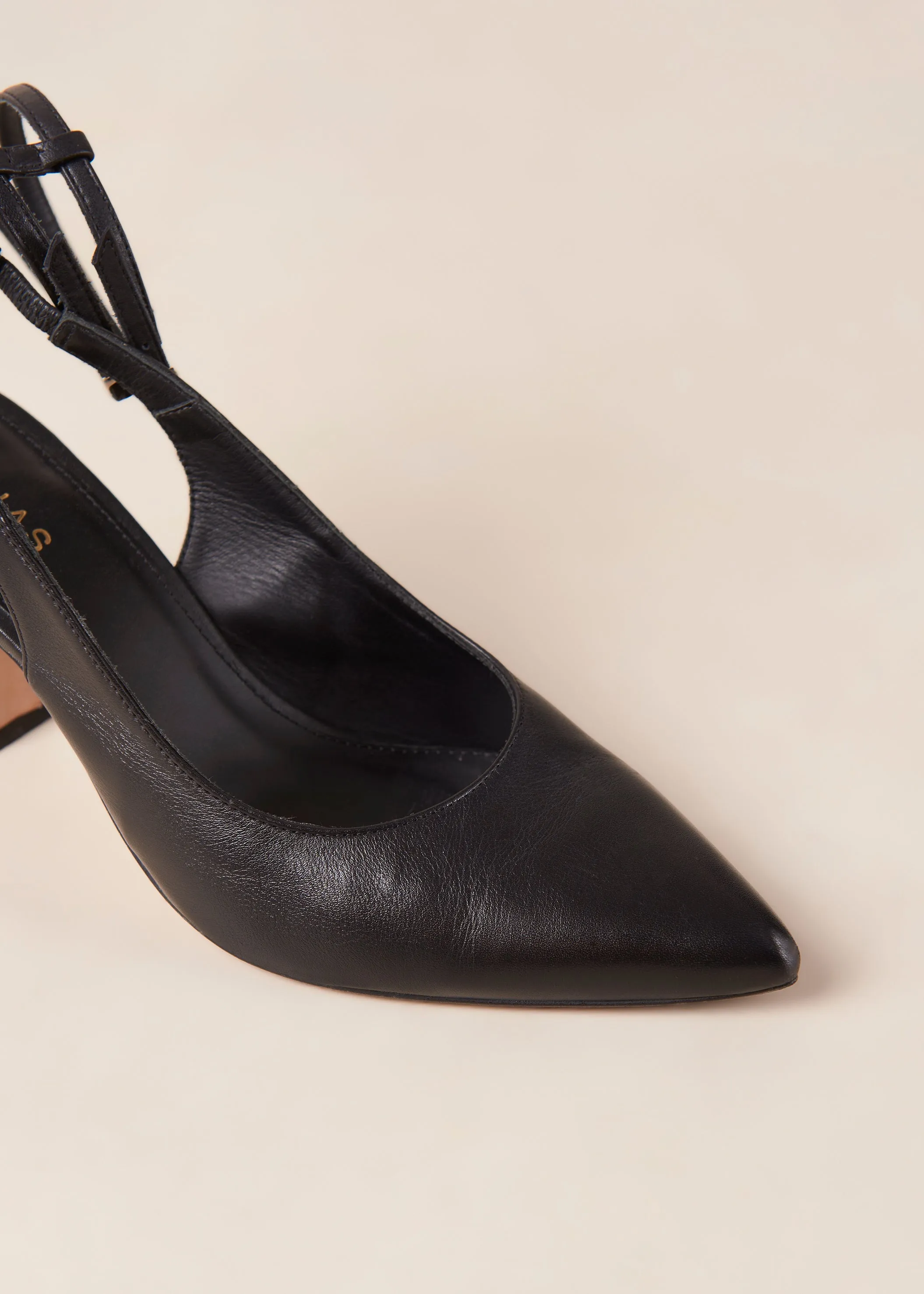 Louise Black Leather Pumps