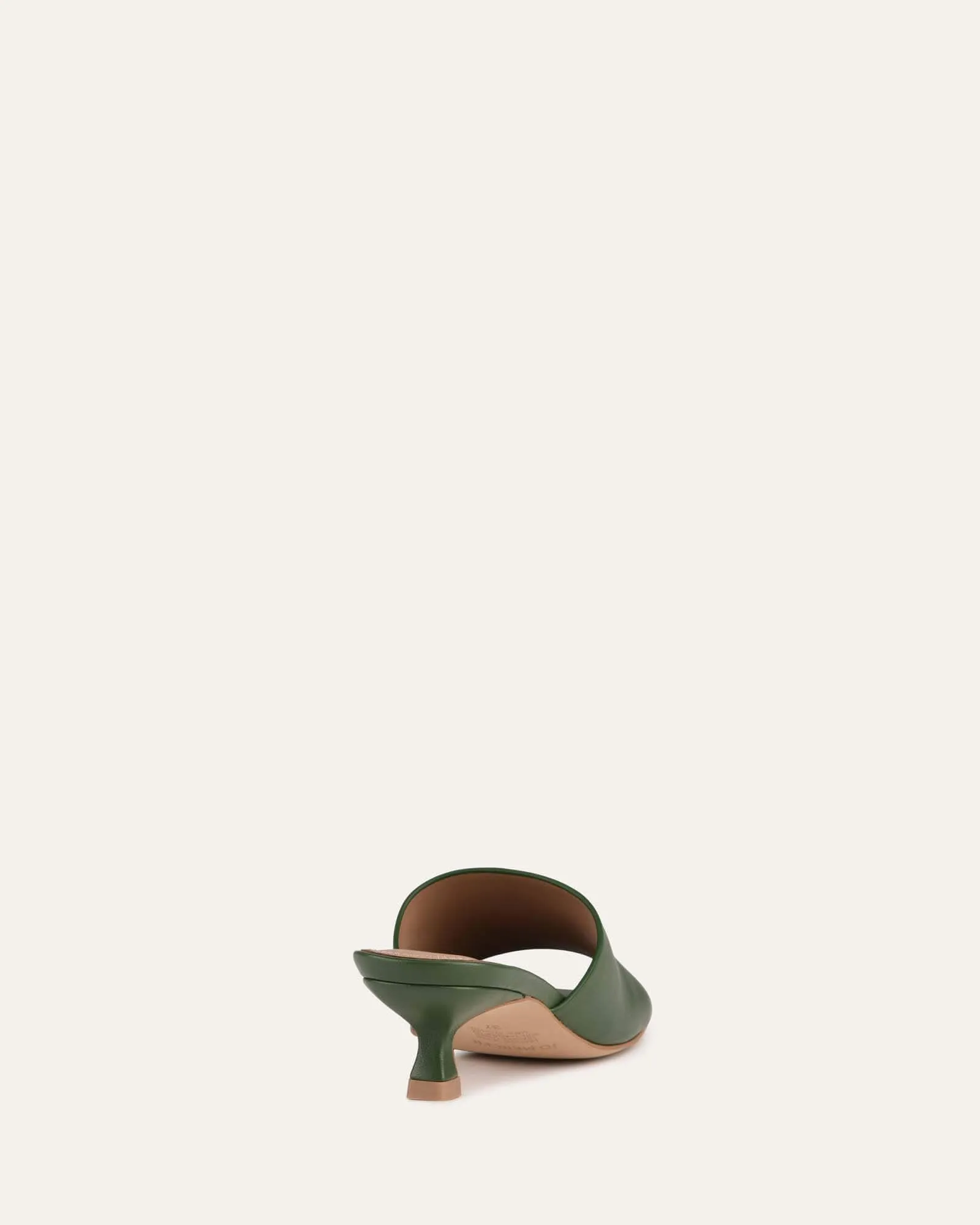 MAEVE MID HEEL SANDALS MOSS GREEN LEATHER