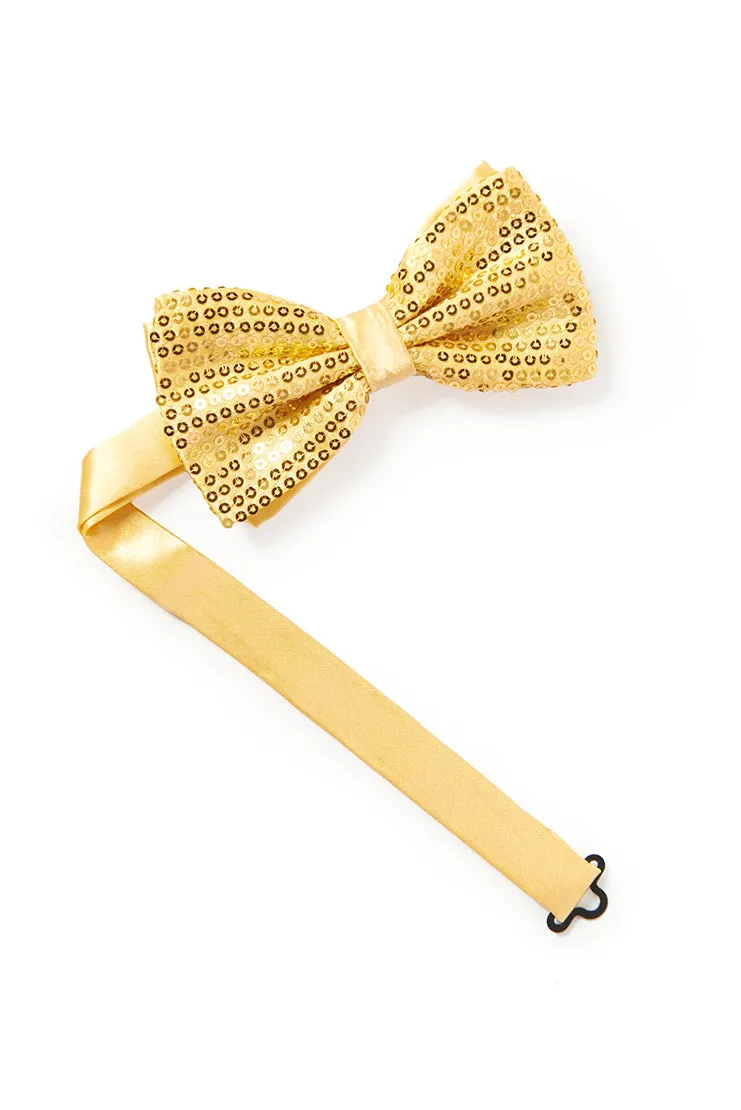 Men's Sequin Bow Tie - Gold